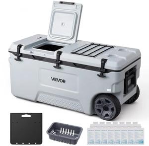 VEVOR Hard Cooler, 106QT Portable Rolling Cooler with Wheels, Leak-Resistant Coolbox Keeps Contents Cool for 48 Hours, Ice Retention Insulated Chests, Ultra-Light for Outdoor Picnics, Grill, Camping VEVOR Hard Cooler, 106QT Portable Rolling Cooler with Wheels, Leak-Resistant Coolbox Keeps Contents Cool for 48 Hours, Ice Retention Insulated Chests, Ultra-Light for Outdoor Picnics, Grill, Camping