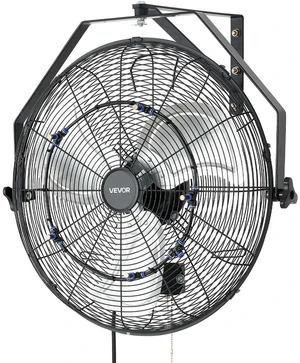 VEVOR Wall Mount Fan, 20 in Wall Mounted Hanging Fan with Mist, IP44-rated Protection, 3-Speed, Long Airflow Distance, Adjustable Rotation Angle, Powerful for Industry, Commercial, Garage, Workshop VEVOR Wall Mount Fan, 20 in Wall Mounted Hanging Fan with Mist, IP44-rated Protection, 3-Speed, Long Airflow Distance, Adjustable Rotation Angle, Powerful for Industry, Commercial, Garage, Workshop
