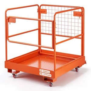 VEVOR Forklift Safety Cage, 36.6 x 36.6 Inch, Forklift Man Basket with 4 Wheels, 1200 lbs Capacity, Heavy Duty Work Platform, Collapsible Lift Basket Safety Set, for Most Aerial Jobs Lifting Loader VEVOR Forklift Safety Cage, 36.6 x 36.6 Inch, Forklift Man Basket with 4 Wheels, 1200 lbs Capacity, Heavy Duty Work Platform, Collapsible Lift Basket Safety Set, for Most Aerial Jobs Lifting Loader