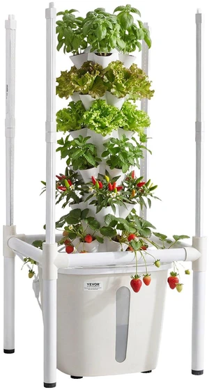 VEVOR Hydroponic Tower, 30 Pods 6 Tiers Hydroponics Growing System Kit with LED Grow Light & App Control, Vertical Home Garden with 20L Water Tank & Pump, Planter for Indoor Herbs, Fruits, Vegetables VEVOR Hydroponic Tower, 30 Pods 6 Tiers Hydroponics Growing System Kit with LED Grow Light & App Control, Vertical Home Garden with 20L Water Tank & Pump, Planter for Indoor Herbs, Fruits, Vegetables