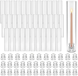 VEVOR Hurricane Candle Holders Set of 36, 2.56 x 13.78 in Tall Clear Glass Cylinder Candleholder Sleeve, High Borosilicate Glass, Wind Protection for Wedding, Table Centerpiece, Party, Home Decor VEVOR Hurricane Candle Holders Set of 36, 2.56 x 13.78 in Tall Clear Glass Cylinder Candleholder Sleeve, High Borosilicate Glass, Wind Protection for Wedding, Table Centerpiece, Party, Home Decor
