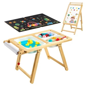 VEVOR Sensory Table for Toddlers, Wooden Kids Activity Table and Art Easel with Reversible Double-Sided Board, Storage Bins, for Boys and Girls Playing Sand and Water, Drawing, Studying, Dining VEVOR Sensory Table for Toddlers, Wooden Kids Activity Table and Art Easel with Reversible Double-Sided Board, Storage Bins, for Boys and Girls Playing Sand and Water, Drawing, Studying, Dining