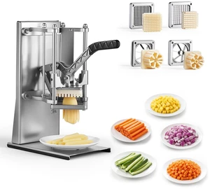 VEVOR French Fry Cutter, Commercial Vegetable Chopper with 4 Blades - 1/4", 3/8", 6-Wedge Slicer & Apple Corer - Wall Mount Stainless Steel Potato Cutter, for Home & Restaurant Use VEVOR French Fry Cutter, Commercial Vegetable Chopper with 4 Blades - 1/4", 3/8", 6-Wedge Slicer & Apple Corer - Wall Mount Stainless Steel Potato Cutter, for Home & Restaurant Use