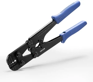 VEVOR Crimping Tool, 3/64" - 1/8" Steel Wire Rope Crimper, with Clear Metric and Imperial Markings, Adjustable Force, Crimp Pliers for Aluminum Oval and Dual Sleeves, and Annealed Copper Sleeves VEVOR Crimping Tool, 3/64" - 1/8" Steel Wire Rope Crimper, with Clear Metric and Imperial Markings, Adjustable Force, Crimp Pliers for Aluminum Oval and Dual Sleeves, and Annealed Copper Sleeves