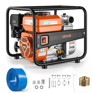 VEVOR Gas Powered Water Pump, 2 in, 158 GPM 7HP Semi Trash Water Transfer Pump Portable, Gasoline Engine with 25 ft Discharge Hose, Heavy Duty Frame, Cast Iron Impeller, for Irrigation, Ponds, Pools VEVOR Gas Powered Water Pump, 2 in, 158 GPM 7HP Semi Trash Water Transfer Pump Portable, Gasoline Engine with 25 ft Discharge Hose, Heavy Duty Frame, Cast Iron Impeller, for Irrigation, Ponds, Pools