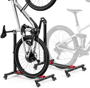 VEVOR Bike Stand 2 Pack, Freestanding Vertical & Horizontal Bike Storage Rack, with Lockable Casters, Height Adjustable Carbon Steel Upright Garage Bicycle Floor Stand, for 20-29 in Wheels, Black VEVOR Bike Stand 2 Pack, Freestanding Vertical & Horizontal Bike Storage Rack, with Lockable Casters, Height Adjustable Carbon Steel Upright Garage Bicycle Floor Stand, for 20-29 in Wheels, Black