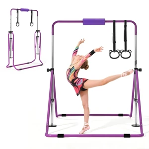 VEVOR Gymnastic Bars for Kids, 140 lbs Capacity Folding Training Kip Bar, Adjustable Height Gymnastic Horizontal Bar for Home, Training Equipment for Indoor and Outdoor, Easy to Assemble, Purple VEVOR Gymnastic Bars for Kids, 140 lbs Capacity Folding Training Kip Bar, Adjustable Height Gymnastic Horizontal Bar for Home, Training Equipment for Indoor and Outdoor, Easy to Assemble, Purple