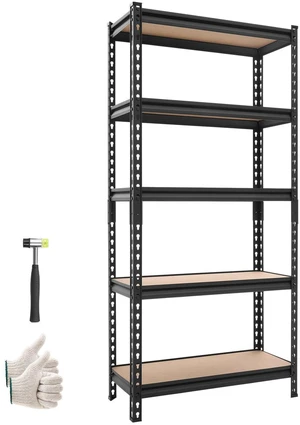 VEVOR Storage Shelves, 5-Tier Adjustable, 2000 lbs Capacity, Heavy Duty Garage Storage Shelving Unit, Metal Utility Rack Shelf, for Kitchen Pantry Basement Bathroom, 28.35" W x 12.17" D x 59.84" H VEVOR Storage Shelves, 5-Tier Adjustable, 2000 lbs Capacity, Heavy Duty Garage Storage Shelving Unit, Metal Utility Rack Shelf, for Kitchen Pantry Basement Bathroom, 28.35" W x 12.17" D x 59.84" H