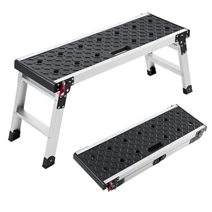 VEVOR Folding Work Platform, 35.8 x 12.2 in Aluminum Step Stool, 16.5 in Height, 500 lbs Load Capacity, Heavy Duty Platform Ladder with Locks, Portable Work Bench for Painting & Maintenance & Home VEVOR Folding Work Platform, 35.8 x 12.2 in Aluminum Step Stool, 16.5 in Height, 500 lbs Load Capacity, Heavy Duty Platform Ladder with Locks, Portable Work Bench for Painting & Maintenance & Home