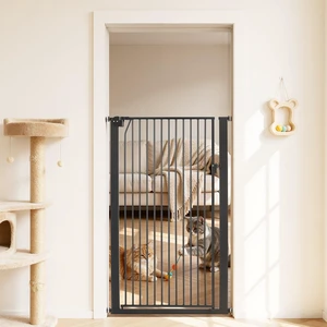 VEVOR Extra Tall Pet Gate for Cats, 29-41 in Adjustable Width, 56 in High Dog Gate, with Pressure Mount Kit and Wall Mount Kit, 1.3 in Narrow Bar Spacing, for Stairs, Doorways, and House, Black VEVOR Extra Tall Pet Gate for Cats, 29-41 in Adjustable Width, 56 in High Dog Gate, with Pressure Mount Kit and Wall Mount Kit, 1.3 in Narrow Bar Spacing, for Stairs, Doorways, and House, Black