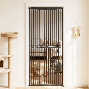 VEVOR Extra Tall Pet Gate for Cats, 28-34 in Adjustable Width, 78.7 in High Dog Gate, with Pressure Mount Kit and Wall Mount Kit, 1.2 in Narrow Bar Spacing, for Stairs, Doorways, and House, Black VEVOR Extra Tall Pet Gate for Cats, 28-34 in Adjustable Width, 78.7 in High Dog Gate, with Pressure Mount Kit and Wall Mount Kit, 1.2 in Narrow Bar Spacing, for Stairs, Doorways, and House, Black
