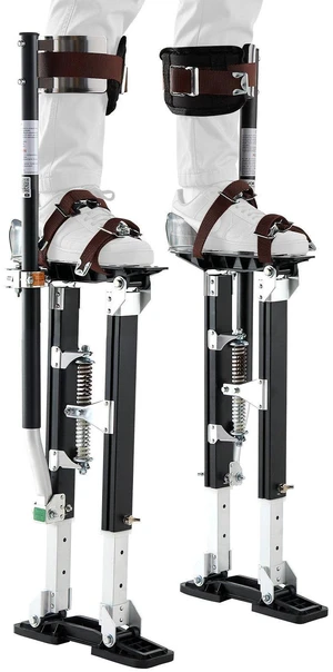 VEVOR Drywall Stilts, 19.131.1 in Adjustable Aluminum Painter Stilts, 228 lbs Load Capacity, Non-Slip Rubber Feet, Dual Spring Shock Absorption, Comfortable Leg Straps for Painting, Decoration, Black VEVOR Drywall Stilts, 19.131.1 in Adjustable Aluminum Painter Stilts, 228 lbs Load Capacity, Non-Slip Rubber Feet, Dual Spring Shock Absorption, Comfortable Leg Straps for Painting, Decoration, Black