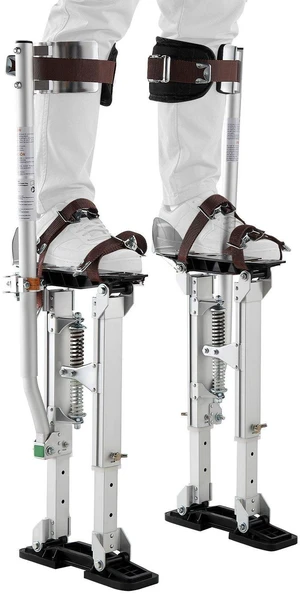 VEVOR Drywall Stilts, 16.124.1 in Adjustable Aluminum Painter Stilts, 228 lbs Load Capacity, Non-Slip Rubber Feet, Dual Spring Shock Absorption, Comfortable Leg Straps for Painting, Decoration,Silver VEVOR Drywall Stilts, 16.124.1 in Adjustable Aluminum Painter Stilts, 228 lbs Load Capacity, Non-Slip Rubber Feet, Dual Spring Shock Absorption, Comfortable Leg Straps for Painting, Decoration,Silver