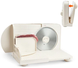 VEVOR Meat Slicer, 6.7" Foldable Electric Cutter with Dual Security Lock, 0-0.59" Adjustable Thickness, Easy to Clean, 180W Home Food-Slicer for Frozen Meat, Ham, Baguett, Steak VEVOR Meat Slicer, 6.7" Foldable Electric Cutter with Dual Security Lock, 0-0.59" Adjustable Thickness, Easy to Clean, 180W Home Food-Slicer for Frozen Meat, Ham, Baguett, Steak