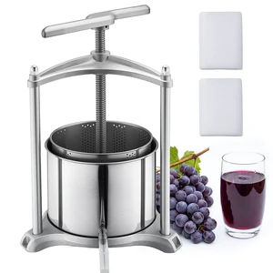 VEVOR Fruit Wine Press, 1.6 Gallon/6L, Stainless Steel Manual Juice Maker with Powerful T-Shaped Handle, Juice Making for Apple/Grape/Orange/Berry, Cheese/Tincture/Herbal Press, for Kitchen Home VEVOR Fruit Wine Press, 1.6 Gallon/6L, Stainless Steel Manual Juice Maker with Powerful T-Shaped Handle, Juice Making for Apple/Grape/Orange/Berry, Cheese/Tincture/Herbal Press, for Kitchen Home