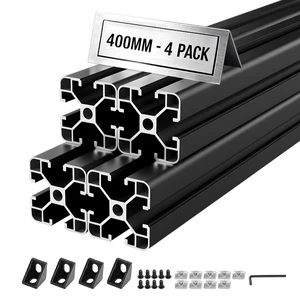 VEVOR 4PCS 4040 Aluminum Extrusion Profile, 15.75 Inch 400 mm, T Slot European Standard Anodized Linear Rail, High-Strength Extruded Aluminum Rail, for 3D Printer Parts and CNC DIY Workbench, Black VEVOR 4PCS 4040 Aluminum Extrusion Profile, 15.75 Inch 400 mm, T Slot European Standard Anodized Linear Rail, High-Strength Extruded Aluminum Rail, for 3D Printer Parts and CNC DIY Workbench, Black