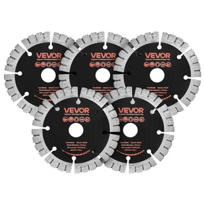 VEVOR Diamond Blades 5 inch, 5-Pack Wall Chaser Saw Blade Cutting Blade, 0.79 in Arbor, High-Hardness Diamond Segments, 65Mn Steel Core, Dry Wet Cutting, Clean Edges for Concrete Brick Stone Cement VEVOR Diamond Blades 5 inch, 5-Pack Wall Chaser Saw Blade Cutting Blade, 0.79 in Arbor, High-Hardness Diamond Segments, 65Mn Steel Core, Dry Wet Cutting, Clean Edges for Concrete Brick Stone Cement