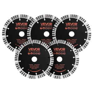 VEVOR Diamond Blades 6.3 inch, 5-Pack Wall Chaser Saw Blade Cutting Blade, 0.87 in Arbor, High-Hardness Diamond Segments, 65Mn Steel Core, Dry Wet Cutting, Clean Edges for Concrete Brick Stone Cement VEVOR Diamond Blades 6.3 inch, 5-Pack Wall Chaser Saw Blade Cutting Blade, 0.87 in Arbor, High-Hardness Diamond Segments, 65Mn Steel Core, Dry Wet Cutting, Clean Edges for Concrete Brick Stone Cement