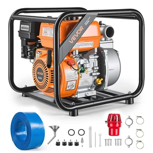 VEVOR Gas Powered Water Pump, 2 in, 132 GPM 7HP Semi Trash Water Transfer Pump Portable, Gasoline Engine with 25 ft Discharge Hose, Heavy Duty Frame, Cast Iron Impeller, for Irrigation, Ponds, Pools VEVOR Gas Powered Water Pump, 2 in, 132 GPM 7HP Semi Trash Water Transfer Pump Portable, Gasoline Engine with 25 ft Discharge Hose, Heavy Duty Frame, Cast Iron Impeller, for Irrigation, Ponds, Pools