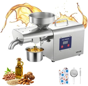 VEVOR Oil Press Machine, 8.27 LBS/H Capacity, 750W Oil Extractor Machine, Automatic Electric Oil Maker for Home Commercial Use, 122572 Hot Pressing for Peanuts Sesames Soybeans Almonds VEVOR Oil Press Machine, 8.27 LBS/H Capacity, 750W Oil Extractor Machine, Automatic Electric Oil Maker for Home Commercial Use, 122572 Hot Pressing for Peanuts Sesames Soybeans Almonds