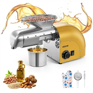 VEVOR Oil Press Machine, 11 LBS/H Capacity, 1250W Oil Extractor Machine, Automatic Electric Oil Maker for Home Commercial Use, 122572 Hot & Cold Pressing for Peanuts Sesames Soybeans Almonds VEVOR Oil Press Machine, 11 LBS/H Capacity, 1250W Oil Extractor Machine, Automatic Electric Oil Maker for Home Commercial Use, 122572 Hot & Cold Pressing for Peanuts Sesames Soybeans Almonds