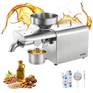 VEVOR Oil Press Machine, 8.27 LBS/H Capacity, 750W Oil Extractor Machine, Automatic Electric Oil Maker for Home Commercial Use, 122572 Hot Pressing for Peanuts Sesames Soybeans Almonds VEVOR Oil Press Machine, 8.27 LBS/H Capacity, 750W Oil Extractor Machine, Automatic Electric Oil Maker for Home Commercial Use, 122572 Hot Pressing for Peanuts Sesames Soybeans Almonds