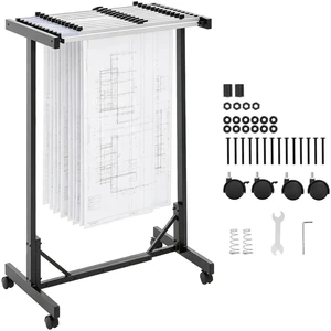 VEVOR Blueprint Storage Rack, Steel, Mobile Adjustable Blueprint Holder with 12 Pack of 30 Inch Aluminum Clamps, Wheels, Display Rack Storage Organizer Stand, for File Display Plan Poster Office Home VEVOR Blueprint Storage Rack, Steel, Mobile Adjustable Blueprint Holder with 12 Pack of 30 Inch Aluminum Clamps, Wheels, Display Rack Storage Organizer Stand, for File Display Plan Poster Office Home