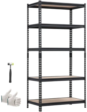 VEVOR Storage Shelves, 5-Tier Adjustable, 2000 lbs Capacity, Heavy Duty Garage Storage Shelving Unit, Metal Utility Rack Shelf, for Garage Warehouse Basement Kitchen, 36.34" W x 16.34" D x 71.38" H VEVOR Storage Shelves, 5-Tier Adjustable, 2000 lbs Capacity, Heavy Duty Garage Storage Shelving Unit, Metal Utility Rack Shelf, for Garage Warehouse Basement Kitchen, 36.34" W x 16.34" D x 71.38" H