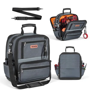 VEVOR Tool Bag, 13.2 Inch, 34-Pocket Portable Large Tool Box Organizer Storage, Carry Toolbox with Hard Plastic Base, Large Zipper, Adjustable Shoulder Strap, for Men Women Dad Husband Fathers Day VEVOR Tool Bag, 13.2 Inch, 34-Pocket Portable Large Tool Box Organizer Storage, Carry Toolbox with Hard Plastic Base, Large Zipper, Adjustable Shoulder Strap, for Men Women Dad Husband Fathers Day