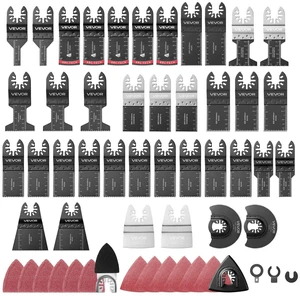 VEVOR 160-Piece Oscillating Saw Blades and Sanding Kit 36 Universal Multi Tool Blades with 2 Scrapers, 2 Sanding Pads & 120 Sandpapers, 11 Types Oscillating Multitool Blades for Wood Plastic Metal VEVOR 160-Piece Oscillating Saw Blades and Sanding Kit 36 Universal Multi Tool Blades with 2 Scrapers, 2 Sanding Pads & 120 Sandpapers, 11 Types Oscillating Multitool Blades for Wood Plastic Metal
