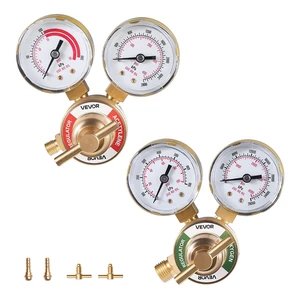 VEVOR Oxygen Acetylene Regulator Set, Oxy-Acetylene Regulators, 0-4000PSI and 0-400PSI Welding Gas Gauges with CGA-540/CGA-200 Inlet Connection & 9/16"-18 Outlet Connection, T-Handle Adjustment VEVOR Oxygen Acetylene Regulator Set, Oxy-Acetylene Regulators, 0-4000PSI and 0-400PSI Welding Gas Gauges with CGA-540/CGA-200 Inlet Connection & 9/16"-18 Outlet Connection, T-Handle Adjustment
