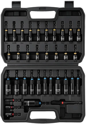 VEVOR Master Magnetic Impact Nut Driver Set 34-Piece, Metric & SAE Sizes, with Nut Setter, Quick Release Extension, Wing Nut Driver, Storage Box, Versatile for Automotive, Machinery, and DIY Tasks VEVOR Master Magnetic Impact Nut Driver Set 34-Piece, Metric & SAE Sizes, with Nut Setter, Quick Release Extension, Wing Nut Driver, Storage Box, Versatile for Automotive, Machinery, and DIY Tasks