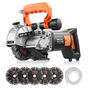 VEVOR Wall Chaser, 4800W Electric Wall Groove Cutting Machine, 6800 RPM Max Speed, Concrete Slotting Cutter with Guide Line, 5 pcs Blades, Adjustable Handle for Cutting Grooves in Brick, Concrete VEVOR Wall Chaser, 4800W Electric Wall Groove Cutting Machine, 6800 RPM Max Speed, Concrete Slotting Cutter with Guide Line, 5 pcs Blades, Adjustable Handle for Cutting Grooves in Brick, Concrete