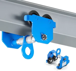 VEVOR Manual Trolley, 2200 lbs/1 Ton Load Capacity, Push Beam Trolley with Dual Wheels, Adjustable for I-Beam Flange Width 2.4" to 7", Heavy Duty Carbon Steel Garage Hoist for Straight & Curved I Beam VEVOR Manual Trolley, 2200 lbs/1 Ton Load Capacity, Push Beam Trolley with Dual Wheels, Adjustable for I-Beam Flange Width 2.4" to 7", Heavy Duty Carbon Steel Garage Hoist for Straight & Curved I Beam