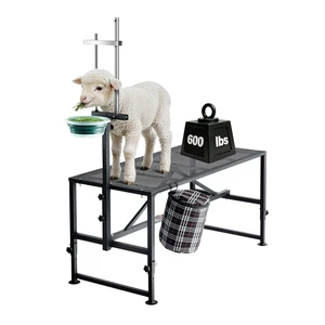 VEVOR Goat Milking Stand, 600 lbs Heavy Duty Goat Stand with Feed Bin, Adjustable Headpiece & Tool Basket, Stanchion for Grooming & Hoof Trimming, Metal Livestock Platform for Sheep, 51" x 23", Black VEVOR Goat Milking Stand, 600 lbs Heavy Duty Goat Stand with Feed Bin, Adjustable Headpiece & Tool Basket, Stanchion for Grooming & Hoof Trimming, Metal Livestock Platform for Sheep, 51" x 23", Black