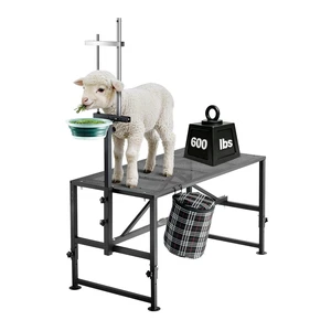 VEVOR Goat Milking Stand, 600 lbs Heavy Duty Goat Stand with Feed Bin, Adjustable Headpiece & Tool Basket, Stanchion for Grooming & Hoof Trimming, Metal Livestock Platform for Sheep, 47" x 23", Black VEVOR Goat Milking Stand, 600 lbs Heavy Duty Goat Stand with Feed Bin, Adjustable Headpiece & Tool Basket, Stanchion for Grooming & Hoof Trimming, Metal Livestock Platform for Sheep, 47" x 23", Black