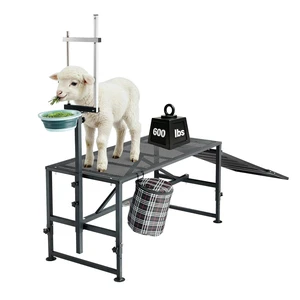 VEVOR Goat Milking Stand, 600 lbs Heavy Duty Goat Stand with Ramp & Feed Bin, Adjustable Headpiece & Tool Basket, Stanchion for Grooming & Hoof Trimming, Metal Livestock Platform for Sheep Lamb, Black VEVOR Goat Milking Stand, 600 lbs Heavy Duty Goat Stand with Ramp & Feed Bin, Adjustable Headpiece & Tool Basket, Stanchion for Grooming & Hoof Trimming, Metal Livestock Platform for Sheep Lamb, Black