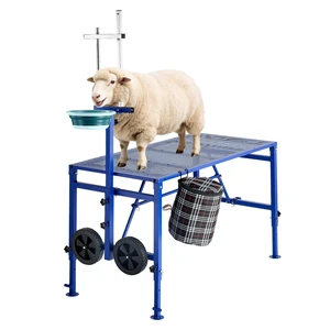 VEVOR Goat Milking Stand, 600 lbs Heavy Duty Foldable Goat Stand with Feed Bin & Wheels, Adjustable Headpiece & Tool Basket, Stanchion for Grooming & Hoof Trimming, Metal Livestock Platform for Sheep VEVOR Goat Milking Stand, 600 lbs Heavy Duty Foldable Goat Stand with Feed Bin & Wheels, Adjustable Headpiece & Tool Basket, Stanchion for Grooming & Hoof Trimming, Metal Livestock Platform for Sheep