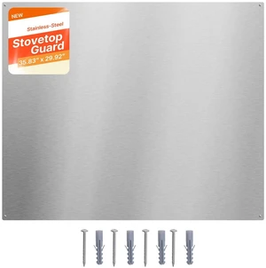 VEVOR 36" x 30" Stainless Steel Backsplash for Stove, Ultra Flat Splatter Guard, Wall Shield Range Hood Backsplash, Easy Clean Kitchen Wall Metal Panel, Pre-Drilled Holes for Easy Installation, Silver VEVOR 36" x 30" Stainless Steel Backsplash for Stove, Ultra Flat Splatter Guard, Wall Shield Range Hood Backsplash, Easy Clean Kitchen Wall Metal Panel, Pre-Drilled Holes for Easy Installation, Silver