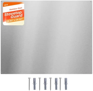 VEVOR 30" x 24" Stainless Steel Backsplash for Stove, Ultra Flat Splatter Guard, Wall Shield Range Hood Backsplash, Easy Clean Kitchen Wall Metal Panel, Pre-Drilled Holes for Easy Installation, Silver VEVOR 30" x 24" Stainless Steel Backsplash for Stove, Ultra Flat Splatter Guard, Wall Shield Range Hood Backsplash, Easy Clean Kitchen Wall Metal Panel, Pre-Drilled Holes for Easy Installation, Silver