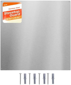 VEVOR 30" x 30" Stainless Steel Backsplash for Stove, Ultra Flat Splatter Guard, Wall Shield Range Hood Backsplash, Easy Clean Kitchen Wall Metal Panel, Pre-Drilled Holes for Easy Installation, Silver VEVOR 30" x 30" Stainless Steel Backsplash for Stove, Ultra Flat Splatter Guard, Wall Shield Range Hood Backsplash, Easy Clean Kitchen Wall Metal Panel, Pre-Drilled Holes for Easy Installation, Silver