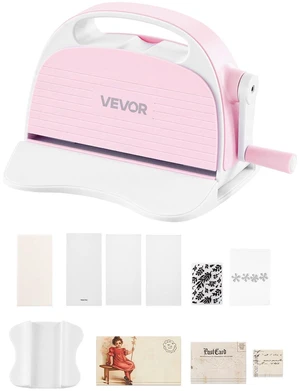 VEVOR Manual Die Cutting and Embossing Machine, 3" Opening, Portable Die Cut Machine Set with Cutting Dies, Embossing Folders, Paper Sheets, Cutting Plates, for Scrapbooking, Card Making, Crafting VEVOR Manual Die Cutting and Embossing Machine, 3" Opening, Portable Die Cut Machine Set with Cutting Dies, Embossing Folders, Paper Sheets, Cutting Plates, for Scrapbooking, Card Making, Crafting