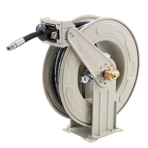VEVOR Oil Hose Reel, 1/2 inch x 50 ft Retractable, Spring Driven Auto Swivel Rewind, Max 3625 PSI, Heavy-Duty Carbon Steel Construction with Steel Wire Braided Hose, for Engine / Gear / Hydraulic Oil VEVOR Oil Hose Reel, 1/2 inch x 50 ft Retractable, Spring Driven Auto Swivel Rewind, Max 3625 PSI, Heavy-Duty Carbon Steel Construction with Steel Wire Braided Hose, for Engine / Gear / Hydraulic Oil