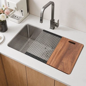 VEVOR 33-inch Kitchen Undermount Single Bowl Sinks, Stainless Steel Drop-In Farmhouse Basin with Ledge & Accessories, Household Dishwasher Sinks for RV, Prep Kitchen, Laundry Room, Bar VEVOR 33-inch Kitchen Undermount Single Bowl Sinks, Stainless Steel Drop-In Farmhouse Basin with Ledge & Accessories, Household Dishwasher Sinks for RV, Prep Kitchen, Laundry Room, Bar
