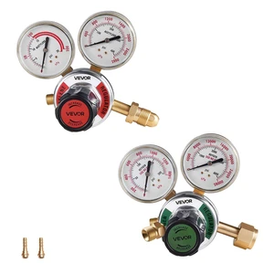 VEVOR Oxygen Acetylene Regulator Set, Oxy-Acetylene Regulators, 0-4000PSI and 0-400PSI Welding Gas Gauges with CGA-540/CGA-510 Inlet Connection & 9/16"-18 Outlet Connection, PC Knob Adjustment VEVOR Oxygen Acetylene Regulator Set, Oxy-Acetylene Regulators, 0-4000PSI and 0-400PSI Welding Gas Gauges with CGA-540/CGA-510 Inlet Connection & 9/16"-18 Outlet Connection, PC Knob Adjustment