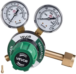 VEVOR Oxygen Regulator, Precise Oxy Regulator, 0-4000PSI Welding Gas Gauge with CGA-540 Inlet Connection & 9/16"-18 RH Outlet Connection, PC Knob Adjustment VEVOR Oxygen Regulator, Precise Oxy Regulator, 0-4000PSI Welding Gas Gauge with CGA-540 Inlet Connection & 9/16"-18 RH Outlet Connection, PC Knob Adjustment