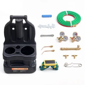 VEVOR Oxygen Acetylene Torch Kit with Check Valves, Gas Welding Torch Kit, Portable Oxy Acetylene Brazing Set with 15FT Twin-Hose, 2 Welding Tips, 2 Regulators & Cylinder Holder for Metalworking VEVOR Oxygen Acetylene Torch Kit with Check Valves, Gas Welding Torch Kit, Portable Oxy Acetylene Brazing Set with 15FT Twin-Hose, 2 Welding Tips, 2 Regulators & Cylinder Holder for Metalworking