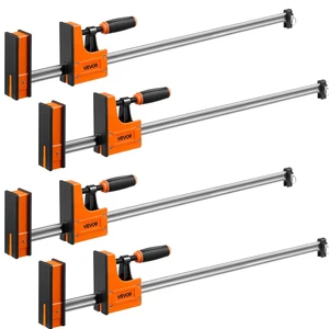VEVOR Bar Clamps for Woodworking, 4-Pack, 36" Opening F Clamps, 1500 lbs Load Limit, Clamp/Spreader 2 Modes, Soft Rubber Pads, Ergonomic Handle, Carbon Steel Bar, for Wood Working and Metal Working VEVOR Bar Clamps for Woodworking, 4-Pack, 36" Opening F Clamps, 1500 lbs Load Limit, Clamp/Spreader 2 Modes, Soft Rubber Pads, Ergonomic Handle, Carbon Steel Bar, for Wood Working and Metal Working