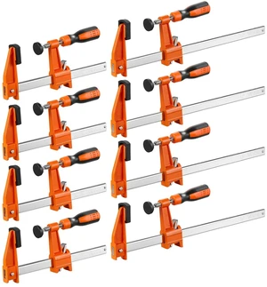 VEVOR Bar Clamps for Woodworking, 8-Pack, 6" and 12" F Clamps, 600 lbs Load Limit, with Plastic Pad and Self-Locking Design, Malleable Iron and Carbon Steel, for Wood Working and Metal Working VEVOR Bar Clamps for Woodworking, 8-Pack, 6" and 12" F Clamps, 600 lbs Load Limit, with Plastic Pad and Self-Locking Design, Malleable Iron and Carbon Steel, for Wood Working and Metal Working