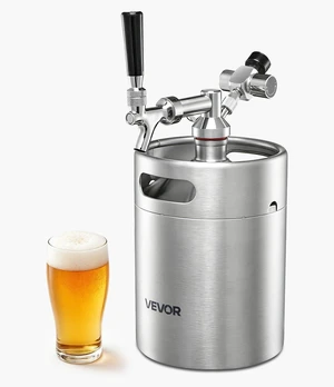 VEVOR 128oz Mini Keg, Pressurized Growler Tap System, 304 Stainless Steel Beer Kit, with Co2 Regulator, Self-Closing Faucet, Keeps Fresh and Carbonation for Homebrew, Craft and Draft Beer VEVOR 128oz Mini Keg, Pressurized Growler Tap System, 304 Stainless Steel Beer Kit, with Co2 Regulator, Self-Closing Faucet, Keeps Fresh and Carbonation for Homebrew, Craft and Draft Beer